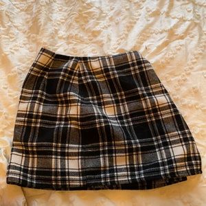 Knit Plaid Skirt